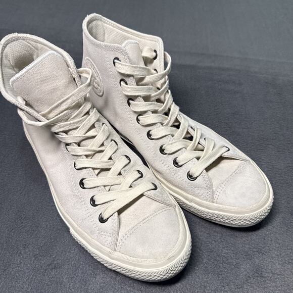 Converse Hi Top Leather Cream M9.5/W11.5 by John Varvatos - Picture 1 of 8